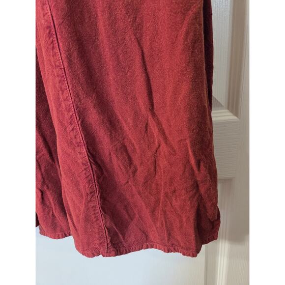 Boho 90s Brick Red Embroidered Button Front Grungy Festival Midi Dress, Medium - Picture 11 of 11